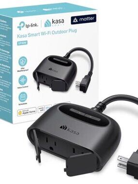 Smart Outdoor Plug, Dual Outlet, IP64 Weather Resistance, Works with Apple